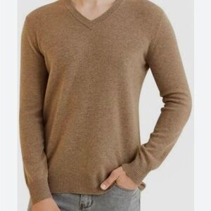 Club Room Men's Tan V-Neck Sweater
